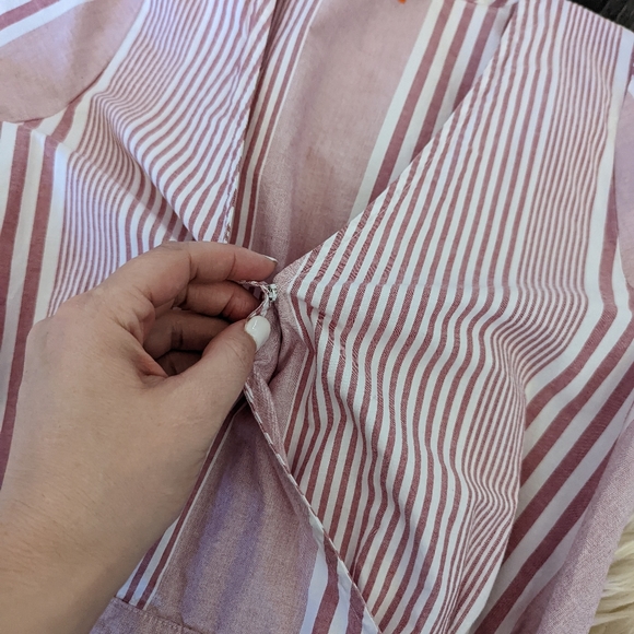 MADEWELL - Ruffle-Hem Wrap Top in Stripe Mix - Picture 12 of 15